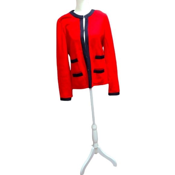 Talbots Sweaters - Talbots Large Red an Black Sweater Used